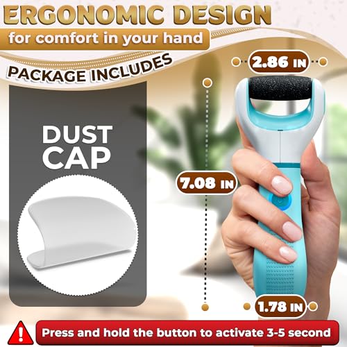 Electric Foot Callus Remover for Feet, 3 Speeds Up to 2800 RPM | Foot Sander & Hard Skin Remover, Replaceable Roller, Dust Cap, Pedicure Tools for Feet Care, Anti-Slip Ergonomic Grip - color: Blue and White Callus Remover