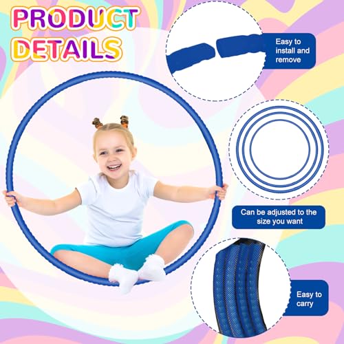Shappy 6 Pcs Exercise Hoop Detachable Adjustable Plastic Toy Playground Toys Colored Hoop Circles for Teens Games Gymnastics Dog Agility Equipment Party Decor - color: Royal Blue, size: 23 Inch
