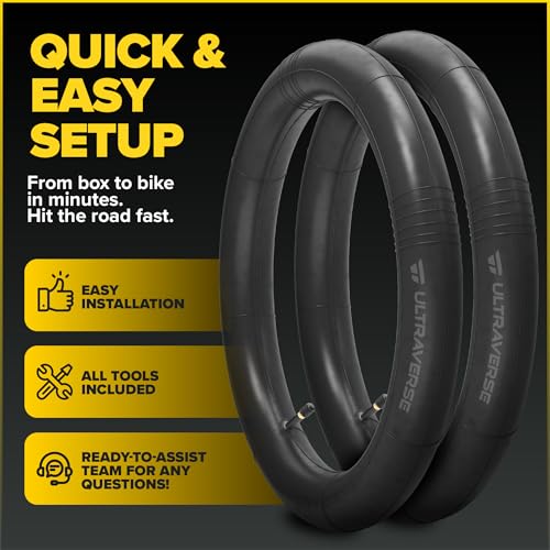 Ultraverse 27.5" Bike Inner Tubes 27.5 x 1.75, 1.95, 2.10, 2.125 – Butyl Rubber Bicycle Tubes with Schrader Valve – Compatible with Mountain, Cruiser, City & E-Bikes – Set of 2 | Butyl Rubber Bicycle Tubes, Schrader AV Valve, Compatible with Mountain, Cru