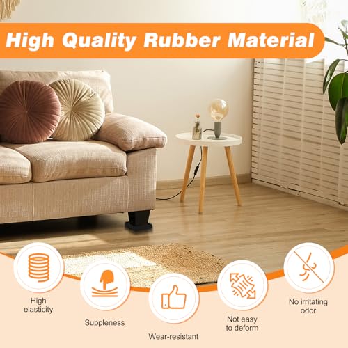 xxxHOLIC Heavy Duty Non Slip Furniture Pads – 4”x 4” Black Square (Set of 4) – Thick 0.2” Natural Rubber Grippers – No Adhesive Furniture Leg Stoppers for Hardwood Floors, Couch & Bed Anti Slide Cups - color: Black, size: 4"*4"Square