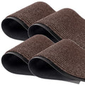 MaxMat® 4-Pack Extra Large Commercial Floor Mat, 3 x 5 Feet Heavy Duty, Waterproof, Low-Profile, Easy to Clean, Rubber Entry Mat (Brown, 3 x 5 Feet - 4 Pack) - color: Brown, size: 3 x 5 Feet - 4 Pack