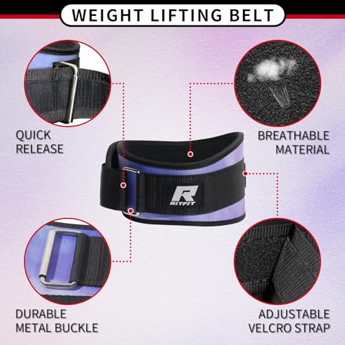 RitFit Weight Lifting Belt - Great for Squats, Lunges, Deadlift, Thrusters - Men and Women - 6 Inch Black/Camouflage - color: Galaxy, size: M(30"-36")