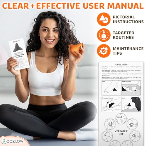 Trigger Point Massage Tool - Pyramid Shaped 4 Point Massager Ball - Muscle Knot Release - Myofascial Wellness Therapy - Back, Feet, Psoas Pain - color: Orange - Style D