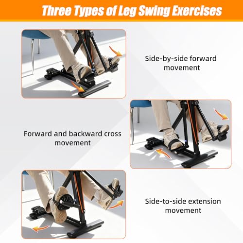 Arm and Leg Pedal Exerciser for Seniors - Seated Pedal Exerciser with Leg Swing Exercise, Arm Rope Pull Exercise&Foot Massage, Stroke Recovery Pedal Exercise Equipment for Elderly, with Digital Display