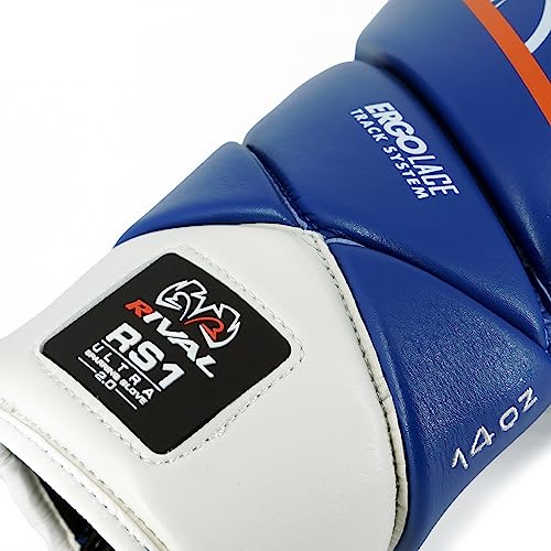 RIVAL Boxing RS1 2.0 Ultra Pro Sparring Gloves, Lace-up Closure - Super-Resistant Microfiber, Soft Inner Lining, and High-Density Padding - color: Blue, size: 18 oz.
