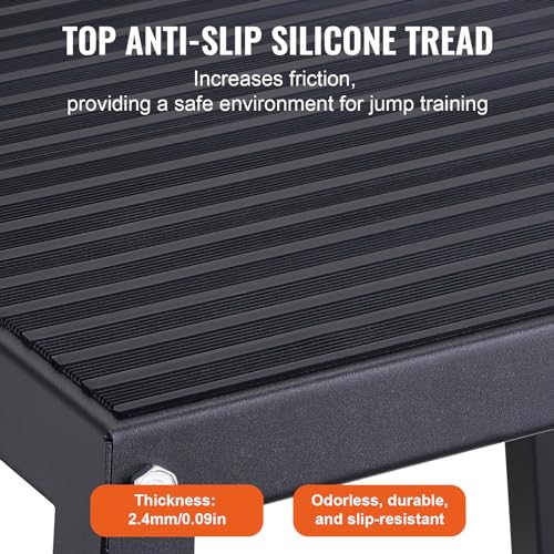 VEVOR Plyometric Platform Box, Plyometric Jump Box, Fitness Steel Plyo Box for Home Gym Jump Training, Crossfit, Conditioning, Strength Training, Black