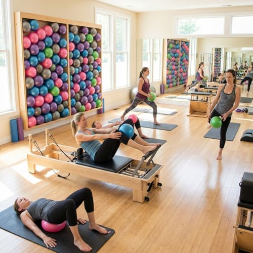 40 Pcs Small Exercise Pilates Ball Bulk 9 Inch Mini Yoga Balls Anti Burst and Slip for Stability Fitness Physical Therapy Stretching & Core Workout at Home Gym Office Class - color: Multicolor