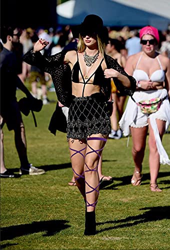 Rave Leg Wraps Elastic Garter Plus Size Leg Straps Music Festivals Outfits for Women - color: Purple