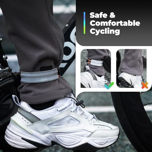 ROCKBROS Bicycle Ankle Leg Strap Safety Cycling Trousers Strap Bike Reflective Wrist Ankle Bind Bands Pant Leg Bands for Cycling Jogging Running Gear - color: Orange*2