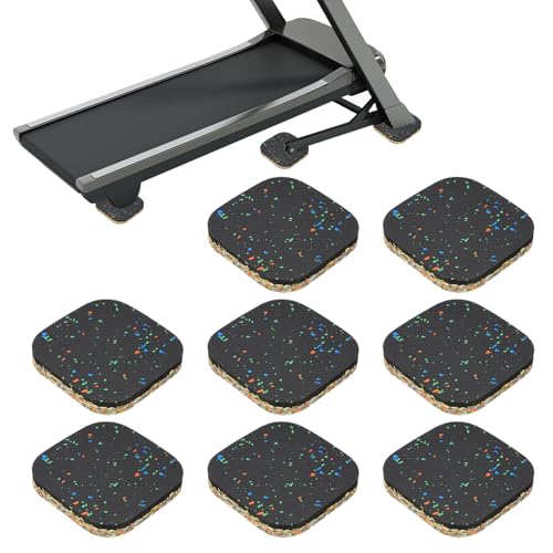 PATIKIL 8 Pcs Treadmill Mat Pads, 4x4x0.6 High Density Foam Anti Vibration Pad Sound Proof Floor Mat Exercise Equipment Mat for Carpet Protect Noise Reduction Home Gym, Mixed Color - color: Mixed Color, size: 4x4x0.6"