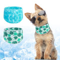 BEAUTYZOO Dog Cooling Bandana for Medium Large Dogs, 2 Pack Instant Cooling Bandanas Breathable Cooling Ice Towel Neck Wraps, Pet Scarf Keep Dogs Cool in Hot Summer,Leaf S - color: Leaf + Ripple Green, size: Small(Neck Girth:9-15in)