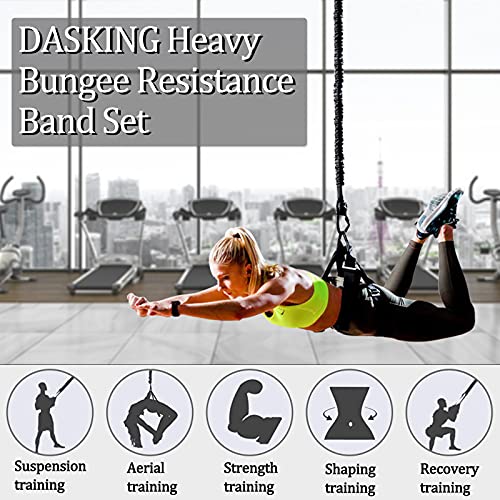 Dasking Heavy Bungee Resistance Band Set Gravity Yoga Bungee Cord Resistance Belt Set 4D Bungee Dance Rope Workout Fitness Home Gym Professional Training Equipment - size: WEIGHT CLASS-5:90KG