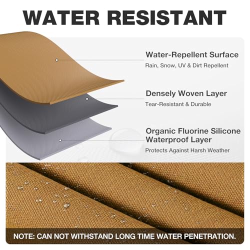 Winpull Heavy Duty Canvas Tarp 6x8 ft, 12oz (350 GSM) Polyester Canvas Water-Resistant Tarp with Rustproof Grommets, Tear-Resistant Outdoor Cover for Wood Piles, Camping, Trailer & Equipment - color: Tan, size: 6'x8'