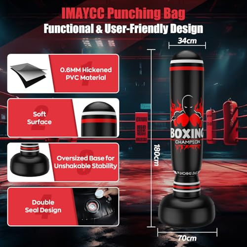 Freestanding Punching Bag, Includes Boxing Gloves and Electric Air Pump