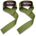 Rip Toned Lasso Lifting Straps for Weightlifting, 23¼" Padded | 1 Pair, cotton, non-latex neoprene. No break-in. Quick release. Deadlifts, rows, shrugs, pull-ups. Machine washable. - color: Military Green