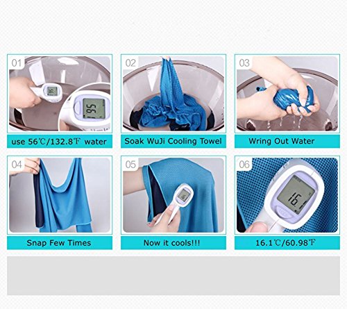 Cooling Towel Microfiber Towels for Instant Relief Sports Towel Headwear for Golf Swimming Football Workout Gym 40"x12" Travel Towel for Sweat,Blue - color: Blue