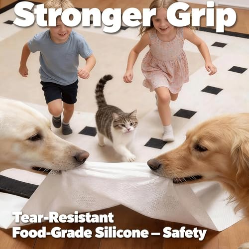 Mayhawk Non-Slip Rug Gripper Pad: Residue-Free Silicone, Hard Floors, 2X3Ft | Vacuum Tech for stronger grip; adhesive-free, BPA-free, low-profile, odorless, washable, reusable, safe for hardwood/tile/LVP - size: 2' x 3' (Rectangular)