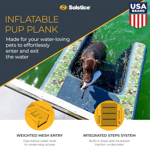 SOLSTICE Inflatable Pup Plank, Dog Water Ramp for Boats & Docks, Boost Step - size: XL Camo (200 Pounds)