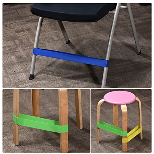 MECCANIXITY Anti Slip Feature Chair Bands, Flexible Seating Elastic Latex Bands for Home Office, Half Fold Length 250mm, Thickness 1mm, Black Pack of 2