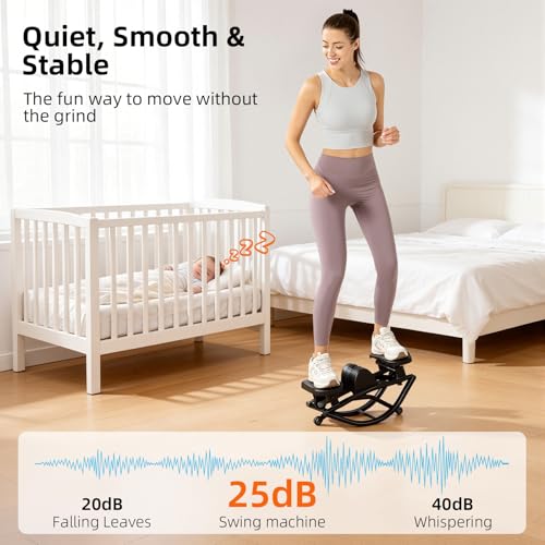 The Rock Stepper Side to Side, U-Shaped Low-Impact Mini Stepper, Quiet Lateral Rocking Step Machine, Compact Stair Stepper for Home Workout & Leg Glut