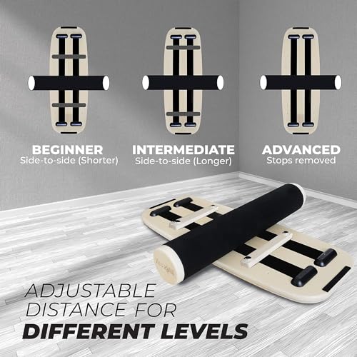 Yes4All Balance Board Sports Trainer, Surf Trainer Board With Adjustable Stoppers, Improve Core Strength and Balance Control - color: B. Black