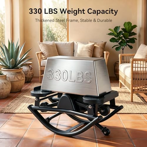 Rocking Steppers Side to Side for Full Body Workout, Quiet Lateral Stair Stepper at Home or Outdoor with Resistance Bands & Non-Slip Mat, 330 LBS Loading Capacity Exercise Equipment