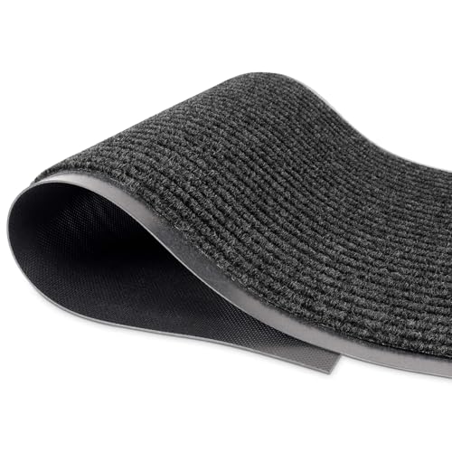 Durable Rubber Door Mat - Heavy Duty, Indoor/Outdoor, Easy Clean, Waterproof, Low-Profile Mat for Entry, Patio, Garage - Stylish (Black, 2' x3' Feet) - color: Black, size: 2 x 3 feet