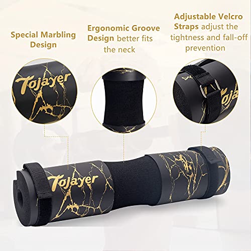Squat Pad Barbell Pad for Workout, Neck & Shoulder Protective Foam - color: Gold Marble