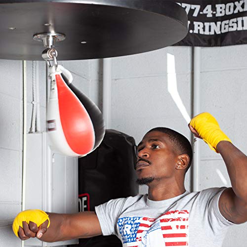 Ringside Boxing Speed Bag – Durable Leather Construction with Reinforced Triple-Stitched Seams and Heavy-Duty Attachment Loop,for Speed and Reflex Training - size: Medium