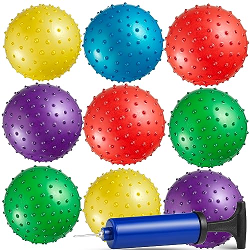 Bedwina Mini Knobby Balls - Bulk 5 Inch Sensory Balls and Spiky Massage Stress Balls with Pump, Fun Bouncy Ball Party Favors - style: 36-Pcs