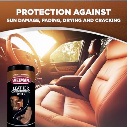 Weiman Stainless Steel Wipes and Leather Wipes - Clean and Polish Appliances for a Brighter and Longer Shine - Clean, Condition and Restore Leather Surfaces - Packaging May Vary