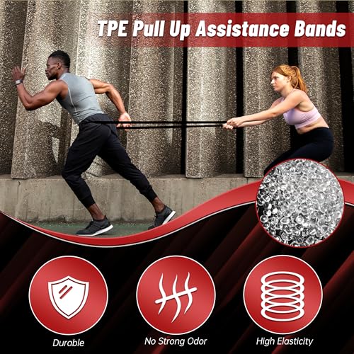 Pull Up Assistance Bands, 5-Level Resistance Bands for Working Out, Pull Up Bands for Men & Women, Exercise Bands for Full-Body Training, Fitness, Physical Therapy, Stretch Workout Bands at Home, Gym - color: Multicolor+Door Anchor