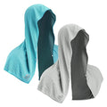 Sukeen Cooling Hoodie Towel, Absorbent Quick-Drying Cooling Towels for Neck and Face, UV Sun Protection Cooling Neck Wraps Sport Head Cooling Towel Hot Weather - color: Lake Blue/Grey