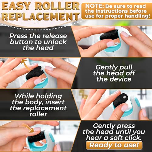 Electric Foot Callus Remover for Feet, 3 Speeds Up to 2800 RPM | Foot Sander & Hard Skin Remover, Replaceable Roller, Dust Cap, Pedicure Tools for Feet Care, Anti-Slip Ergonomic Grip - color: Blue and White Callus Remover