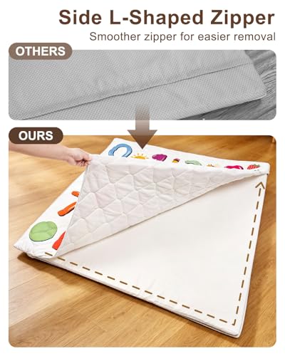 Baby Play Mat, 50x50 Playpen Mat with Machine Washable Cover | Removable, Thicken Cushioning Playmats for Baby, Non-Slip Bottom, Easy to Clean for Infants, Number - color: Number, size: 50" X 50"
