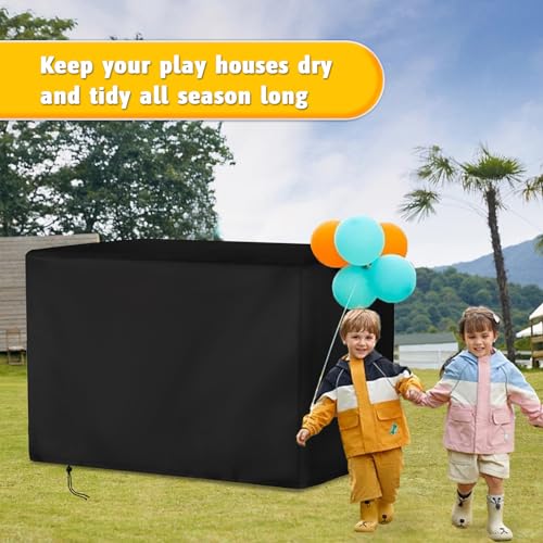 Playhouse Cover for Step2 Adventure Camper Playhouse, Waterproof Kids Play house Cover Indoor Play Houses Covers for Kids Outside Black - 62"L×34"W×50"H, Black - size: 62"L×34"W×50"H