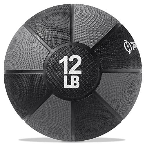Philosophy Gym Medicine Ball - Weighted Fitness Non-Slip Ball - style: 12 LB