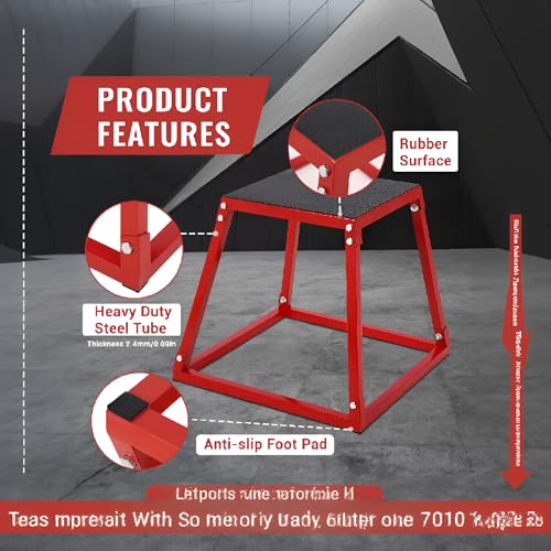 Plyometric Jump Box, Heavy-Duty Steel Plyo Platform and Jumping Box for Home Gym