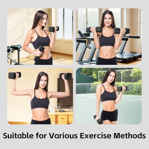 20LBS Adjustable Dumbbell Set, 4 in 1 Free Weights Dumbbells Set for,4lb 6lb 8lb 10lb, with Metal Non Slip Handle，Quick Change，Home Gym Strength Training Equipment for Men and Women - color: Black