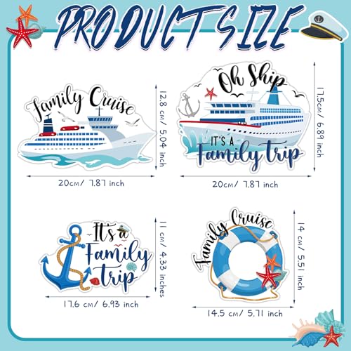 Kanayu 12 Pieces Cruise Door Magnets Decorations, Sea Navigation Ship Car Refrigerator Magnets Stickers Anchor Cruise Cabin Door Fridge Magnetic Decorations for Cabin Carnival Party(Bright Style) - style: Bright Style