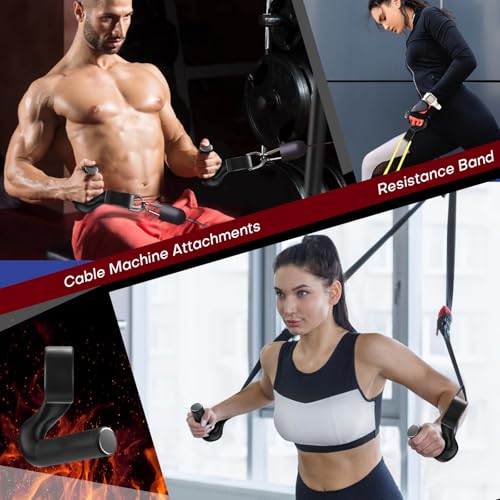 Neutral Grip Pull Up Handles - Heavy Duty Multi-Purpose Handles for Pull Ups & Deadlifts - Ergonomic Workout Handles & Exercise Machine Attachments with Premium Grips - style: 45°hook handle