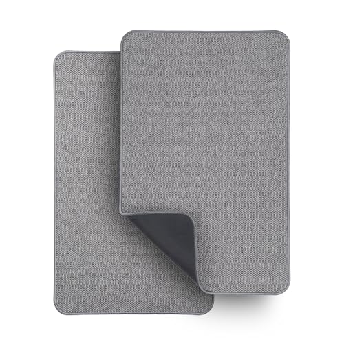 Bosap Bath Mat,Ultra Thin Bathroom Rugs,Rubber Bath Mats for Bathroom,No Slip Bath Rugs,Quick Dry,Machine Washable,Low Pile,Absorbent,Shower Outside,Sink,Home Decor Accessories.Grey,1'5"x2'3"(2 Pack) - color: Grey, size: 1'5" X 2'3" (2 Pack)
