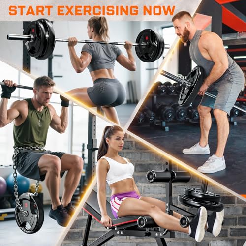 XDDIAS Rubber Weight Plates for Barbell, 2-Inch Olympic Grip Plate for Strength Training, Weightlifting and Bodybuilding in Home & Gym, Solid Cast Iron Weight Plates Pair and Sets - color: 260LBS Set (Pair of 10,15, 25, 35,45LB)