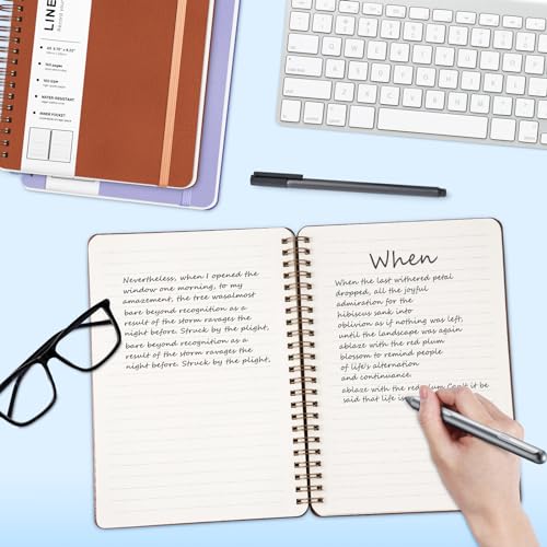 ABERLLS Lined Spiral Journal Notebook with 160 Pages, 8×5.7in, A5 Spiral Notebook, Journaling Notebooks for Work, School, Women, Men, College Ruled Spiral Notebook, Hardcover Leather Journals, Brown - color: Brown, size: A5