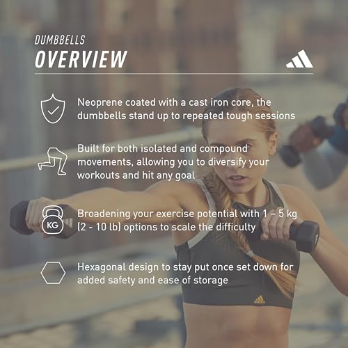 adidas Dumbbells | 1Kg - 5Kg (Pair) - size: 5 KG