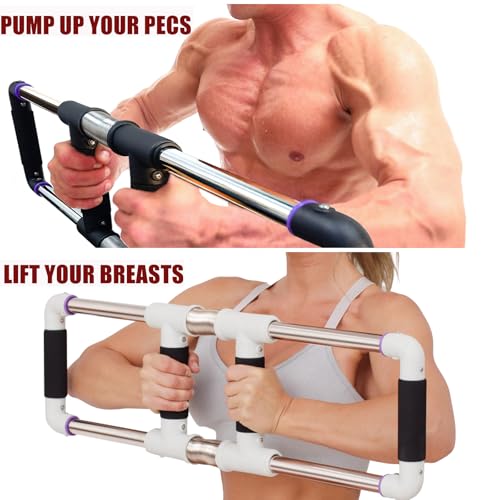 GoFitness Push Down Bar, Chest Exerciser at Home Workout Equipment | Upper Body Strength Trainer for Chest, Arm, Shoulder, Back and Abs, Home Fitness Equipment - color: Blue, size: 90LBS - Men - Strong