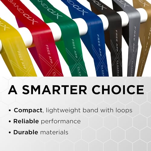 THERABAND CLX Resistance Band with Loops, Fitness Band for Home Exercise and Workouts - color: Blue/Black - Extra Heavy/Special Heavy