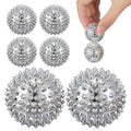 6 Pcs Magnetic Massage Ball for Adults Spiky Massage Ball for Hand Exercise, Pain Pressure and Stress Relief Gifts for Stocking Stuffers(Silver) - color: Silver