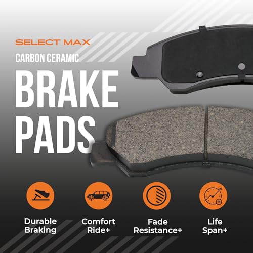 Max Advanced Brakes - SelectMAX Rear Brake Pads for 2004-2008 Subaru Forester, Carbon Ceramic Rear Brake Pads, Hardware Included, Everyday Driving, Low Dust, Quiet - color: SelectMAX, size: D1004