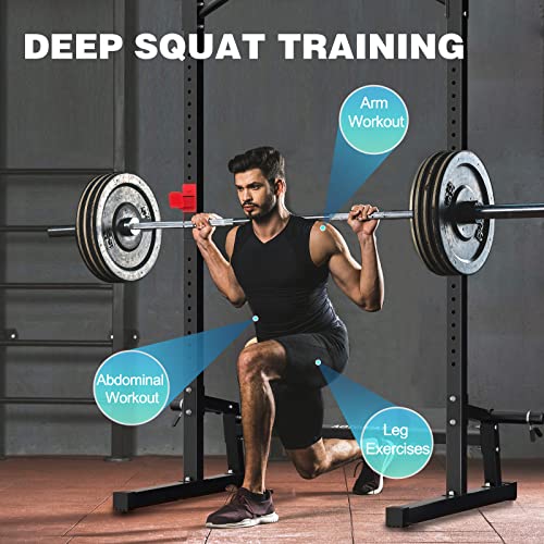 Power Cage Height Adjustable Squat Rack Home Gym Power Tower Multi-Function Pull Up Station Strength Training Squat Stand Barbell Rack - style: Power Cage